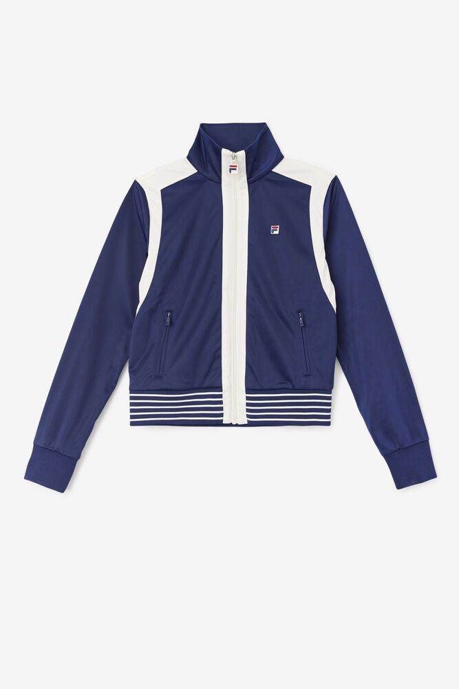 Fila Jacket Womens Navy Charlie Track - Ireland 23680-CNFW